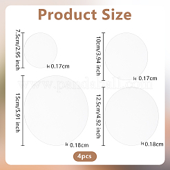 16種類のスタイルのアクリルプレート4枚  アクリルシート  フラットラウンド  透明  75~150x1.7~1.8mm  4個/スタイル&nbsp;AJEW-OC0005-32