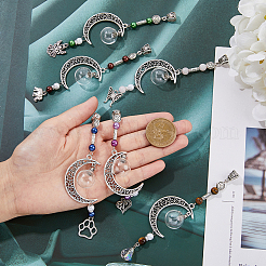 6Pcs 6 Style Moon Perfume Bottle Urn Ashes Tibetan Style Alloy Pendant Decorations&nbsp;HJEW-AB00227
