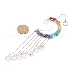Glass Star Pendant Decoration&nbsp;HJEW-JM01182-02