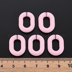 不透明なアクリルフレームコネクター  クイックリンクコネクター  ジュエリーチェーン作成用  艶消し  オーバル  ピンク  19.5x15x4~5mm  内径：6x11mm&nbsp;MACR-S373-19B-A07