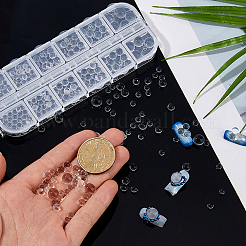 丸い透明なガラスのバブルビーズ  ネイルアートの装飾の付属品  透明  4~7.5mm  192個/セット&nbsp;MRMJ-WH0001-52