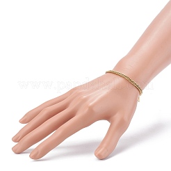 Men's 304 Stainless Steel Diamond Cut Curb Chain Bracelets&nbsp;BJEW-JB06019-02