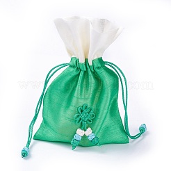 シルク包装袋  巾着袋  ミックスカラー  19.2~19.6x11.8~12.2cm&nbsp;ABAG-L010-A