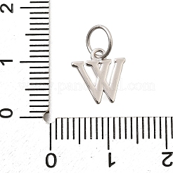 925スターリングシルバーペンダント  文字L  文字W  10x9.5x1mm  穴：4mm&nbsp;STER-R011-07P-W