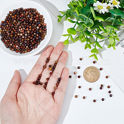 5 Strands Natural Chinese Writing Stone Round Beads Strands&nbsp;G-NB0004-41