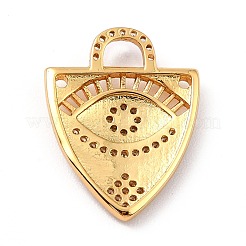 Brass Micro Pave Clear Cubic Zirconia Pendants&nbsp;ZIRC-I054-21G