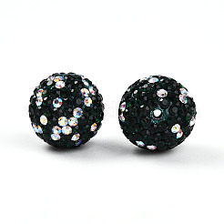 Polymer Clay Pave Rhinestone Beads&nbsp;RB-T018-01F