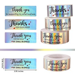 3roll3スタイルのホットスタンピング粘着紙ギフトタグyoustickers  単語のある長方形ご注文ありがとうございます  パーティープレゼント用装飾  カラフル  2.9x6x0.01cm  1style /ロール&nbsp;DIY-SZ0007-41
