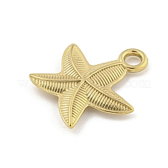 イオンプレーティング（IP）304ステンレスペンダント  ヒトデチャーム  18KGP本金メッキ  21.5x19x3mm  穴：3mm&nbsp;STAS-I307-559G