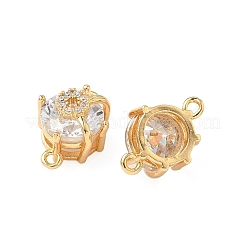 Brass Pave Clear Cubic Zirconia Connector Charms&nbsp;KK-S531-15G