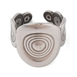 変色しない304ステンレススチール製女性用カフリング  フラットラウンド  ステンレス鋼色  20mm&nbsp;RJEW-G324-01P