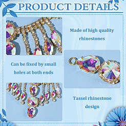 1Pc Flower Brass Rhinestone Ornament Accessories&nbsp;OHAR-FG0001-04C