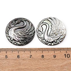 Natural Black Lip Shell Carved Cabochons&nbsp;SHEL-G024-03A