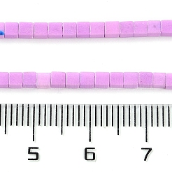 天然石瑪瑙ビーズ連売り  染め  キューブ  スミレ  2x2x2mm  穴：1mm  約150個/連  15.08インチ（38.3cm）&nbsp;G-M422-A01-04I