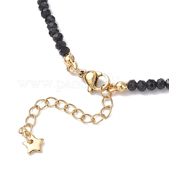 2Pcs 2 Colors 304 Stainless Steel Cross Pendant Natural Ruby & Golden Sheen Obsidian & Rose Quartz & Malachite & Yellow Opal Round & Electroplated Glass Rondelle Beaded Necklaces for Women&nbsp;NJEW-JN05611