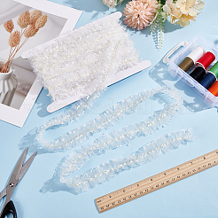 1Pc Polyester Pleated Lace Trim with Gold Metallic Thread&nbsp;DIY-MA0006-64B