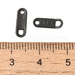 304ステンレススチールチェーンタブ  チェーン延長コネクター  単語k14で  電気泳動黒  11x4mm&nbsp;STAS-E014-B