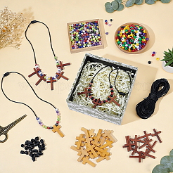 DIY Cross Pendant Necklace Kits&nbsp;DIY-OC0016-08