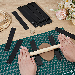 アクリル粘土ガイドツールセット1セット  長方形  ブラック  152x25x2~10mm  14pc&nbsp;DIY-BC0015-09C