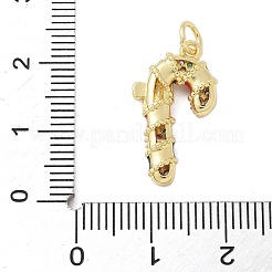 Brass Micro Pave Cubic Zirconia Pendants&nbsp;KK-P293-31G