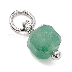 100Pcs 10 Styles Natural Stone Faceted Cube Charms&nbsp;PALLOY-JF04520-01