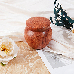 木製の茶筒  気密性のある茶葉保存箱  ボトル形状  サドルブラウン  6.15x6.7cm&nbsp;CON-GF0001-25