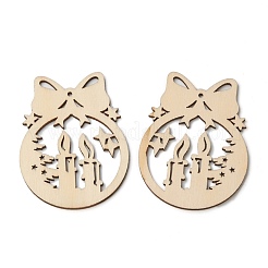 Christmas Theme Undyed Natural Wood Big Pendants&nbsp;WOOD-B001-02