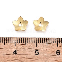 201ステンレスビーズキャップ  スター  18KGP本金メッキ  7x7x2mm  穴：1.4mm&nbsp;STAS-B072-16G