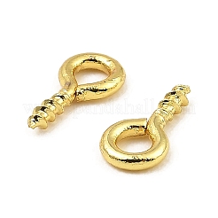 真鍮ヒートンキャップ  スクリューアイペグベイル  18KGP本金メッキ  8x4x1mm  穴：2mm  ピン：1.2mm&nbsp;KK-Z030-04G
