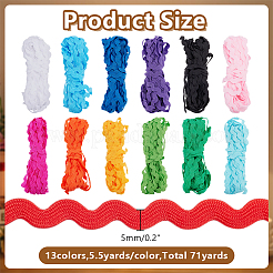 65M 13 Colors Polyester Wave Ribbon&nbsp;OCOR-AR0001-94