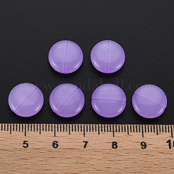 模造ゼリーアクリルビーズ  フラットラウンド  暗い蘭  12x5mm  穴：1.4mm  約1110個/500g&nbsp;MACR-S373-91-E04