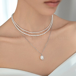 S925 Silver Freshwater Pearl Jewelry Set Bracelet Necklace Bohemian Elegant Daily Wear&nbsp;VY4924-2