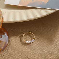 ABS Plastic Pearl Oval Beaded Finger Rings&nbsp;WG9E4BA-05