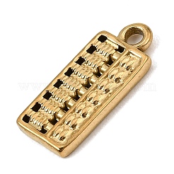 304ステンレスペンダント  そろばんチャーム  イオンプレーティング（ip）  18KGP本金メッキ  19x8.5x2mm  穴：1.6mm&nbsp;SA-CBA0563-27G