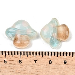 秋のテーマ透明エポキシ樹脂カボション  キノコ  ライトブルー  20x22x7mm&nbsp;RESI-XCP0002-56