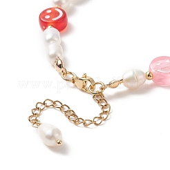 3Pcs 3 Style Natural Pearl & Polymer Clay Beaded Bracelets Set&nbsp;BJEW-TA00236