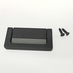 長方形の亜鉛合金の引出し引込められた引きのハンドル  フラッシュ リフト リング ハッチ プル  キャビネットは引き出しのハンドルを引っ張る  ドアノブアクセサリー  ネジ付き  ブラック  74x39.5x6.5mm  穴：4mm&nbsp;AJEW-WH0304-84