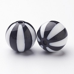 Colorful Stripe Chunky Bubblegum Acrylic Beads&nbsp;SACR-ZX010-9