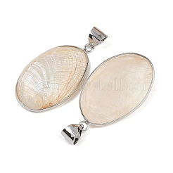 Natural White Abalone Shell Big Pendants&nbsp;SSHEL-B003-03P