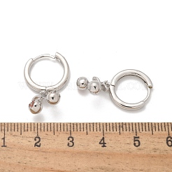 Brass Cubic Zirconia Hoop Earrings&nbsp;EJEW-Q015-01P-B