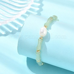 Bamboo Natural Green Aventurine Beaded Stretch Bracelets for Women&nbsp;BJEW-JB13702