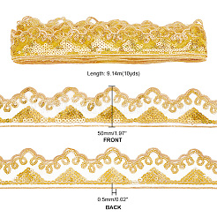 Embroidery Polyester Lace Ribbons&nbsp;OCOR-WH0060-51