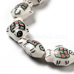 Handmade Printed Porcelain Beads&nbsp;PORC-F005-03A
