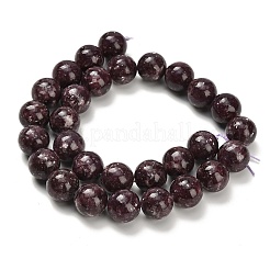 天然レピドライト/パープルマイカストーンビーズ連売り  ラウンド  グレードA  14mm  穴：1.2mm  約29個/連  15.91''（40.4センチメートル）&nbsp;G-H335-B03-14mm-A
