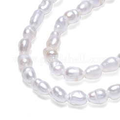 天然養殖淡水パールビーズ連売り  ライス  貝殻色  3~3.5x2.5mm  穴：0.6mm  約68~82個/連  13.78インチ〜13.90インチ（35~35.3cm）&nbsp;PEAR-N012-02J