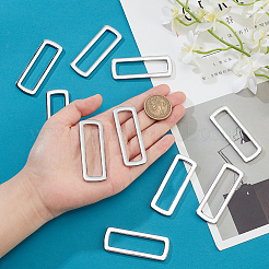 合金フレームコネクター  長方形  プラチナ  2.2x5.9x0.3cm  内径：1.3x4.95のCM&nbsp;FIND-WH0126-163P