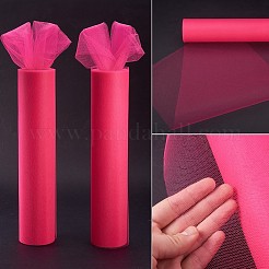 デコメッシュリボン  チュール生地  スカートを作るためのチュールロールスプールファブリック  フクシア  30cm  約25ヤード/ロール（22.86メートル/ロール）&nbsp;OCOR-BC0010-04