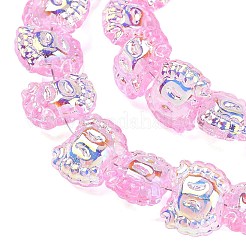 Electroplate Baking Paint Transparent Glass Beads Strands&nbsp;GL-CBA17FF-01H