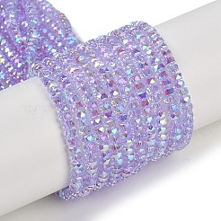 電気メッキガラスビーズセット  パール光沢メッキ  多面カット  ロンデル  ミックスカラー  2.4~3.2x4mm  穴：1mm  約147~152個/連  39~45cm&nbsp;GLAA-Q105-03