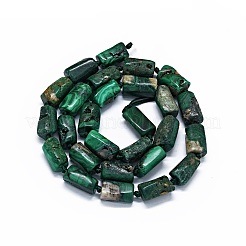 天然石マラカイトビーズ連売り  ナゲット  10~13x6~8x4~7mm  穴：0.8mm  約33個/連  16.54''（42センチメートル）&nbsp;G-O170-112